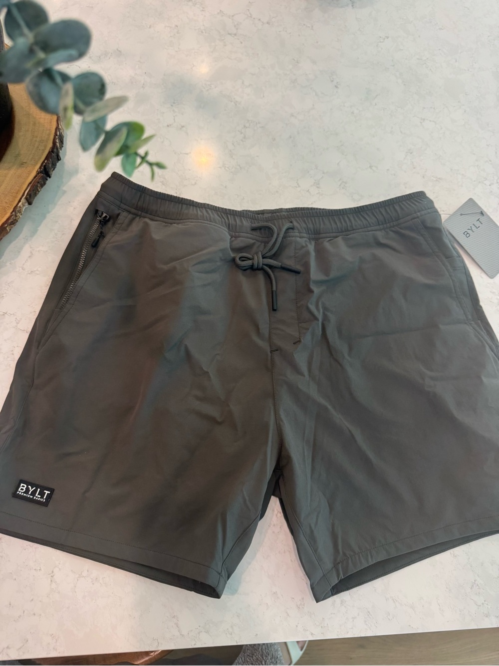 BYLT Basics Men’s bios Shorts in Charcoal Green